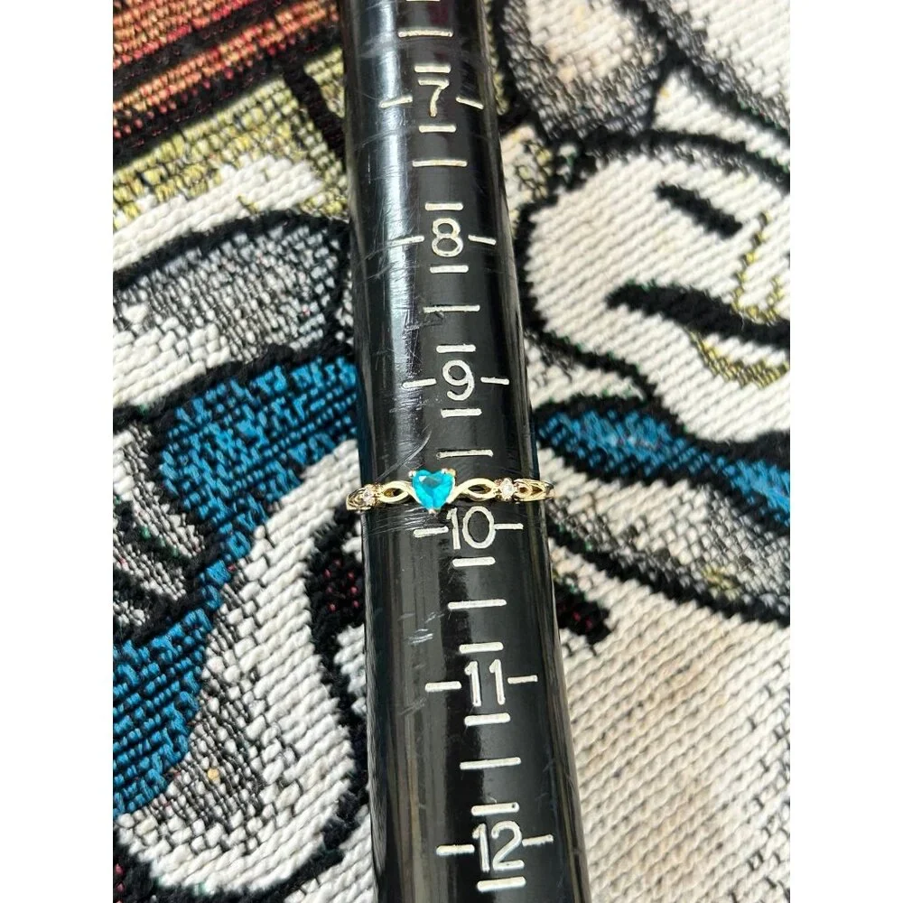 Dainty Blue‎ Stone Heart Shaped Ring